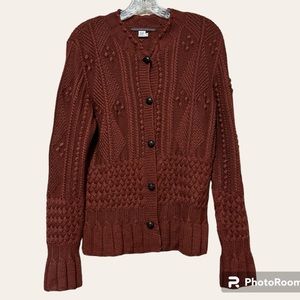 Peruvian Connection Popcorn Knit Cardigan Size Medium !